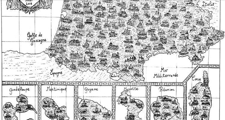 法国小伙手绘法国地图，一周内获近50万粉丝点赞！你能找到你所在的城市吗？ 